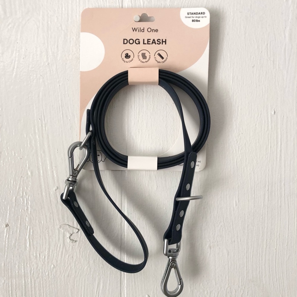 Wild One Dog Leash Clear Coat Blue Standard